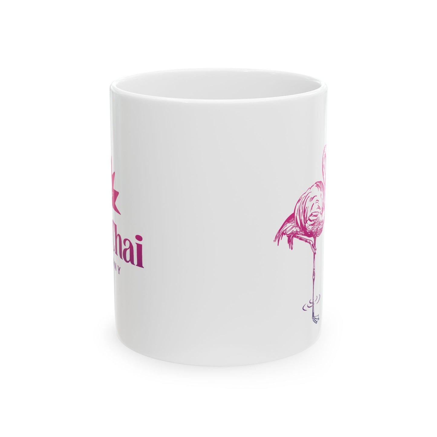 Lavender Rose Flamingo Ceramic Mug (11oz, 15oz)