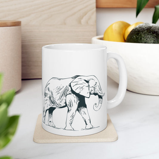 Royal Green Elephant Ceramic Mug (11oz, 15oz)