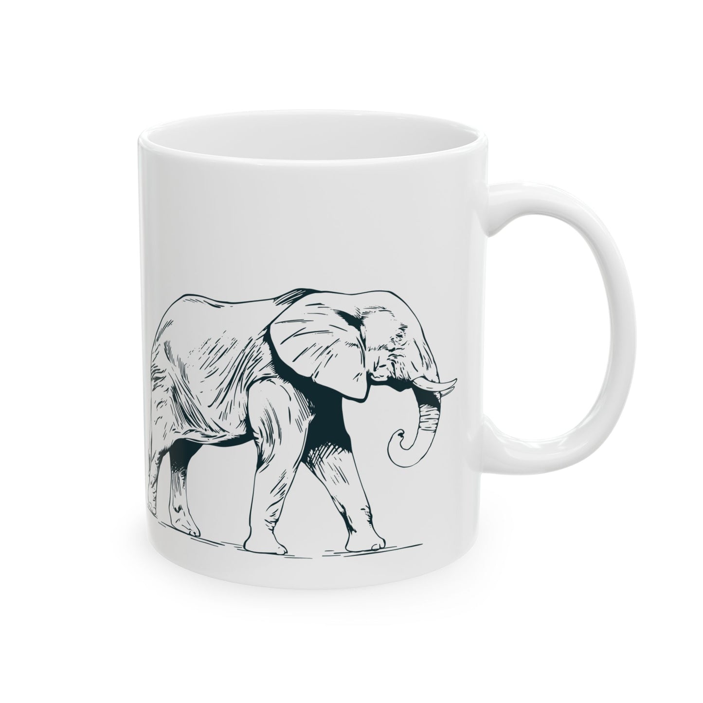 Royal Green Elephant Ceramic Mug (11oz, 15oz)