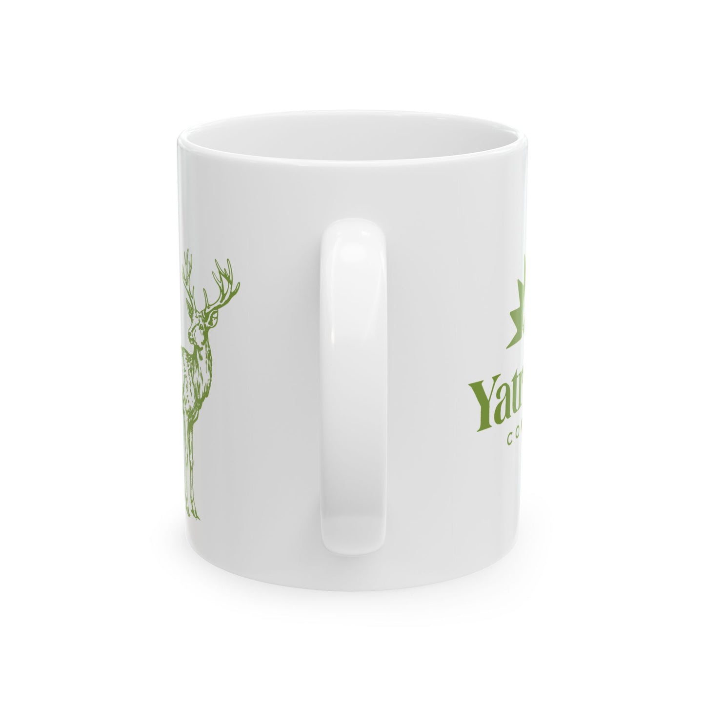 Cardamom Green Deer Ceramic Mug (11oz, 15oz)